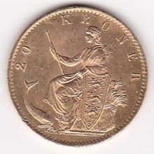 Denmark 20 kroner gold 1873-1890 AU-UNC