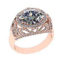 3.45 Ctw VS/SI1 Diamond 14K Rose Gold Engagement Ring (ALL DIAMOND ARE LAB GROWN )