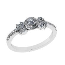 0.52 Ctw VS/SI1 Diamond Prong Set 14K White Gold Engagement Ring