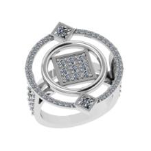 1.56 Ctw VS/SI1 Diamond 14K White Gold Engagement Ring