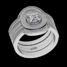 1.15 Ctw VS/SI1 Diamond 18K White Gold Engagement Ring