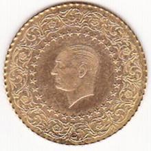 Turkey 25 Kurush Gold Monnaie de Luxe UNC