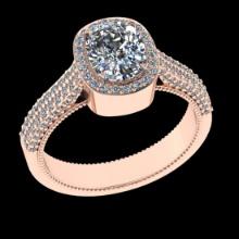 1.88 Ctw VS/SI1 Diamond 14 K Rose Gold Engagement Ring (ALL DIAMOND ARE LAB GROWN )