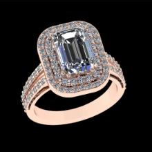 2.91 Ctw VS/SI1 Diamond Style 14 K Rose Gold Engagement Ring (ALL DIAMOND ARE LAB GROWN )