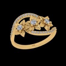 0.35 Ctw VS/SI1 Diamond 18K Yellow Gold Engagement Ring (ALL DIAMOND ARE LAB GROWN )