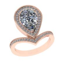 2.63 CtwVS/SI1 Diamond 14K Rose Gold Engagement Ring