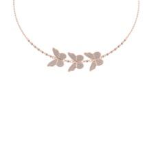 2.11 Ctw VS/SI1 Diamond 14K Rose Gold Butterfly Pendant Necklace