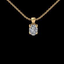 1.20 Ctw VS/SI1 Diamond Style 14 K Yellow Gold Solitaire Necklace(ALL DIAMOND ARE LAB GROWN )