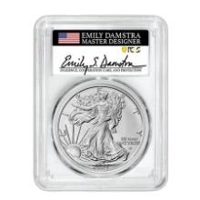 Certified Uncirculated Silver Eagle 2024 MS70 FS Emily Damstra Signed