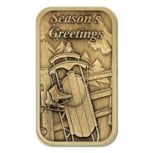 Christmas Bronze 2013 Seasons Greetings Sled 1oz Bar X-7