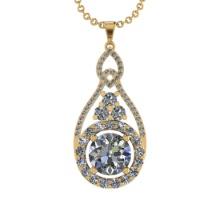 5.47 Ctw VS/SI1 Diamond 14K Yellow Gold Pendant Necklace (ALL DIAMOND ARE LAB GROWN )