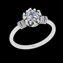 1.41 Ctw VS/SI1 Diamond 18K White Gold Engagement Ring