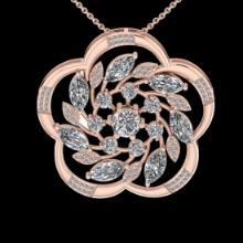 4.15 Ctw VS/SI1 Diamond 18K Rose Gold Necklace (ALL DIAMOND ARE LAB GROWN )