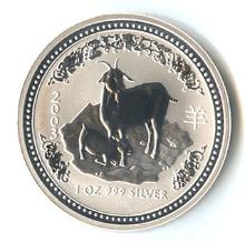 2003 Australia 1 oz Silver Lunar Goat