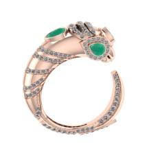 1.82 Ctw VS/SI1 Emerald and Diamond 14K Rose Gold Engagement Ring ALL DIAMOND ARE LAB GROWN )