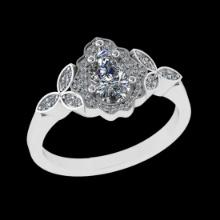 1.41 Ctw VS/SI1 Diamond 14 K White Gold Engagement Ring (ALL DIAMOND ARE LAB GROWN )