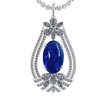 28.49 Ctw VS/SI1 Tanzanite and Diamond 14K White Gold Pendant