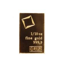 Valcambi 1/10 Ounce Gold Bar (From Combibar)