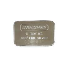 Engelhard Silver Bar 5 oz Bar - Wide Struck Logo Back