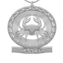 0.08 Ctw VS/SI1 Diamond 14K White Gold Cancer zodiac sign theme Necklace (ALL DIAMOND ARE LAB GROWN