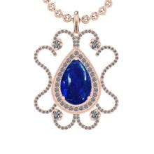 16.10 Ctw VS/SI1 Tanzanite and Diamond 14K Rose Gold Pendant