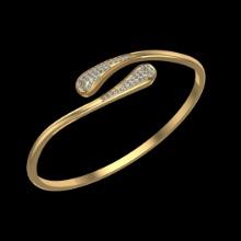 0.67 Ctw VS/SI1 Diamond 18K Yellow Gold Bangle (ALL DIAMOND ARE LAB GROWN )