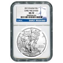 Certified Uncirculated Silver Eagle 2015 MS70 NGC Early Release