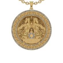 2.43 Ctw VS/SI1 Diamond 14K Yellow Gold Zodiac sign theme Necklace (ALL DIAMOND ARE LAB GROWN )