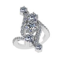 4.64 Ctw VS/SI1 Diamond 14K White Gold Engagement Ring (ALL DIAMOND ARE LAB GROWN )