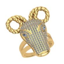 1.42 CtwVS/SI1 Diamond 14K Yellow Gold Animal theme Ring