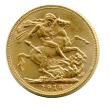 India gold sovereign 1918