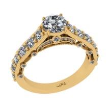 2.47 Ctw VS/SI1 Diamond 14K Yellow Gold Vintage Style Engagement Ring