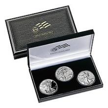 2006 American Eagle 20th Anniversary 3pc Silver Set Original Box