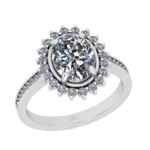 2.44 Ctw VS/SI1 Diamond 14K White Gold Engagement Ring