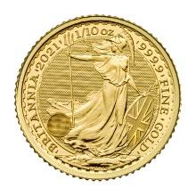 Great Britain 1/10 oz Gold 2021 Britannia BU