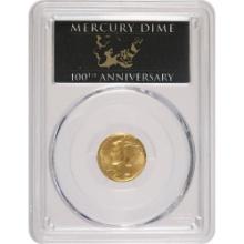 2016-W 1/10 oz Gold Mercury Dime Coin PCGS SP70 First Strike