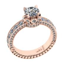 2.18 Ctw VS/SI1 Diamond 10K Rose Gold Engagement Halo Ring(ALL DAMONDS ARE LAB GROWN)