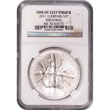 Great Britain 1 Ounce Silver Britannia 2011 MS70 NGC