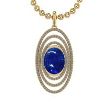 16.06 Ctw VS/SI1 Tanzanite and Diamond 14K Yellow Gold Pendant