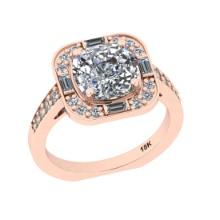 3.05 Ctw VS/SI1 Diamond 14K Rose Gold Engagement Ring (ALL DIAMOND ARE LAB GROWN )