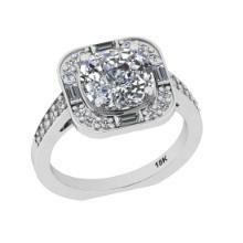 3.05 Ctw VS/SI1 Diamond 14K White Gold Engagement Ring (ALL DIAMOND ARE LAB GROWN )