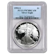 Certified Proof Silver Eagle 1990-S PR70DCAM PCGS