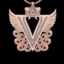 0.36 Ctw VS/SI1 Diamond Prong Set 18K Rose Gold Letter theme ( V) Necklace (ALL DIAMOND ARE LAB GROW