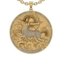 1.96 Ctw VS/SI1 Diamond 14K Yellow Gold Zodiac sign theme Necklace (ALL DIAMOND ARE LAB GROWN )