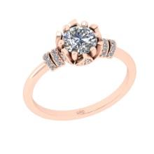 1.41 Ctw VS/SI1 Diamond 14K Rose Gold Engagement Ring (ALL DIAMOND ARE LAB GROWN )