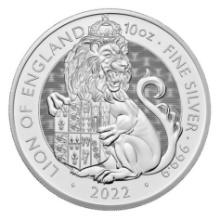 2022 British Royal Mint Tudor Beast 10oz Silver Lion of England