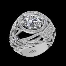 4.60 Ctw VS/SI1 Diamond 14K White Gold Engagement Ring(ALL DAMONDS ARE LAB GROWN)