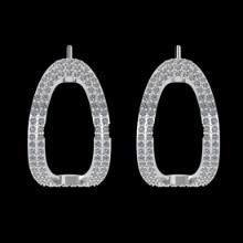 1.06 Ctw VS/SI1 Diamond 14 K White Gold Earrings (ALL DIAMOND ARE LAB GROWN )