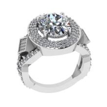 4.56 Ctw VS/SI1 Diamond 14K White Gold Engagement Ring (ALL DIAMOND ARE LAB GROWN )