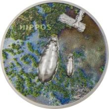 Palau $5 Silver 1 Oz. Hippos 2023 Ultra High Relief